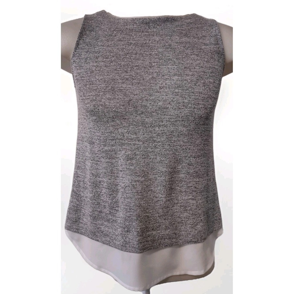 Banana Republic Tank Top Women's Size Small Layered‎ Look Boat Neck Gray & White